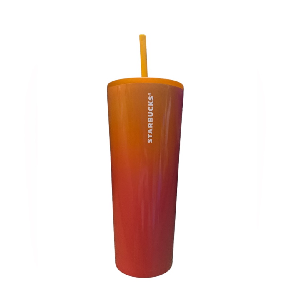 Starbucks Summer 2022 Steel Ombre Pink Orange Summer Heat 24 fl oz Tumbler